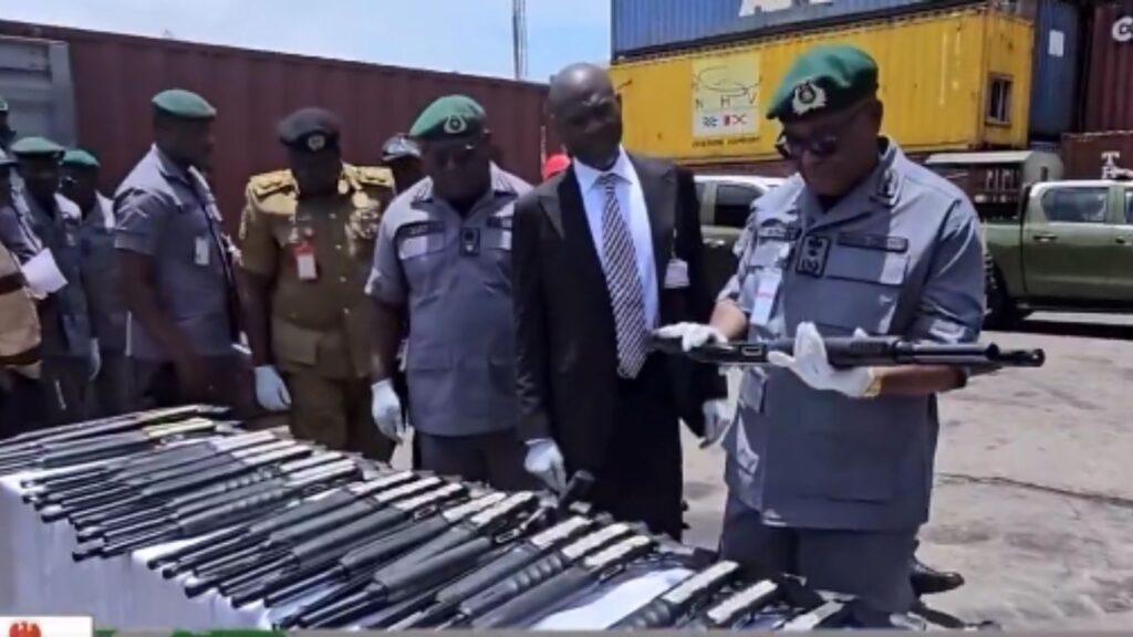 204 pump-action rifles seized by Customs at Tin Can Port